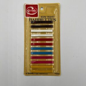 Vintage Goody Barrettes 2" - 12 pk Multi 5503 Stay-Tight 1982 Made USA